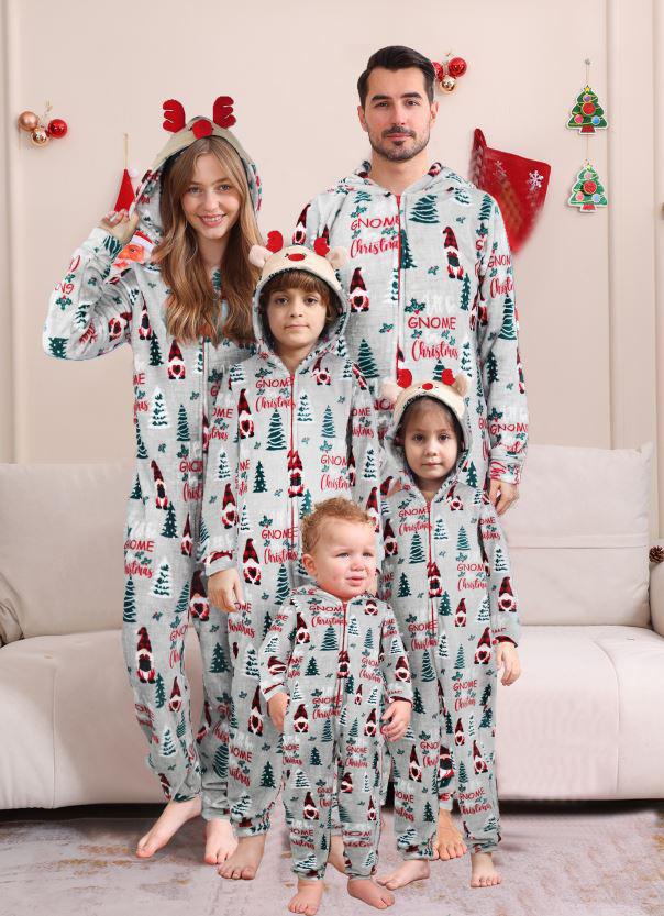 Christmas Flannel Fleece Warm Family Jumpsuit