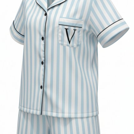 Satin PJ's Set, Top and Short, Soft and Smooth Sleepwear