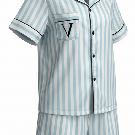 Satin PJ's Set, Top and Short, Soft and Smooth Sleepwear