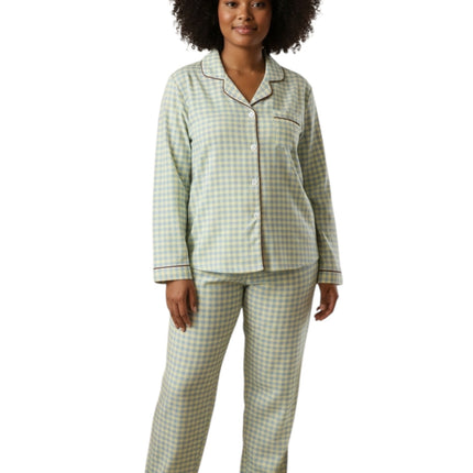 Draft Print PJ's Set with Elastic Waist Band