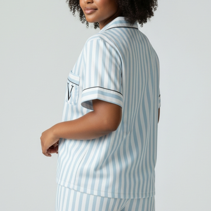 Satin PJ's Set, Top and Short, Soft and Smooth Sleepwear