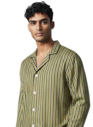 Men' Cotton Blend PJ' Set With Button Pants