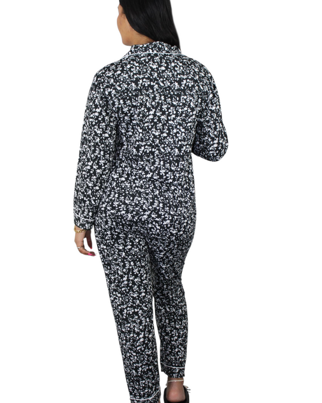 Black and White 2PCS Pajamas Set