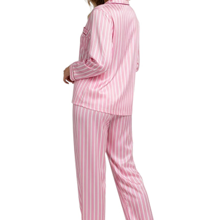 Strip Satin Pajamas and Lounge Wear Set
