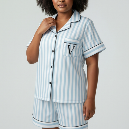 Satin PJ's Set, Top and Short, Soft and Smooth Sleepwear