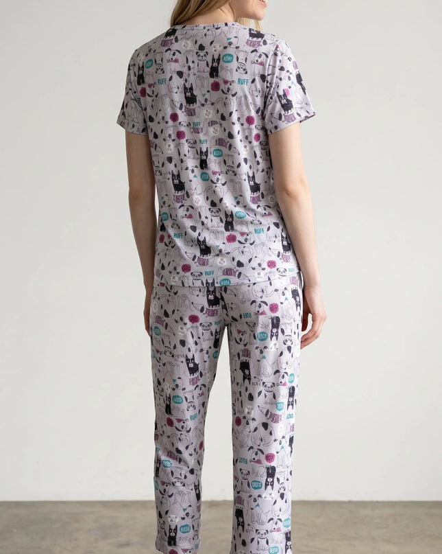 Grey Summer Short-Sleeve and Carpi's Pjs Cotton Blend Set