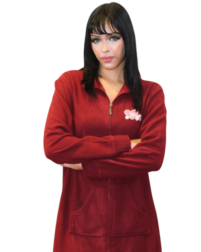 Front Zipper Fall Winter Nightgowns