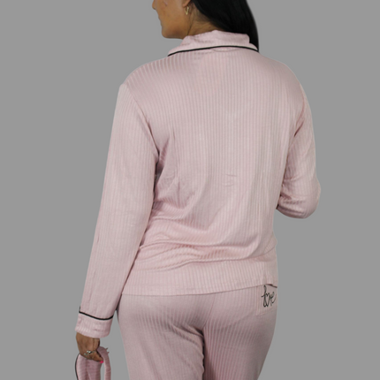 3Pcs Love Triangle Pajamas Pink