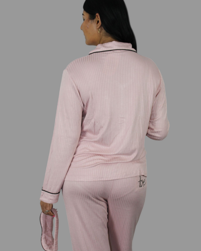 3Pcs Love Triangle Pajamas Pink