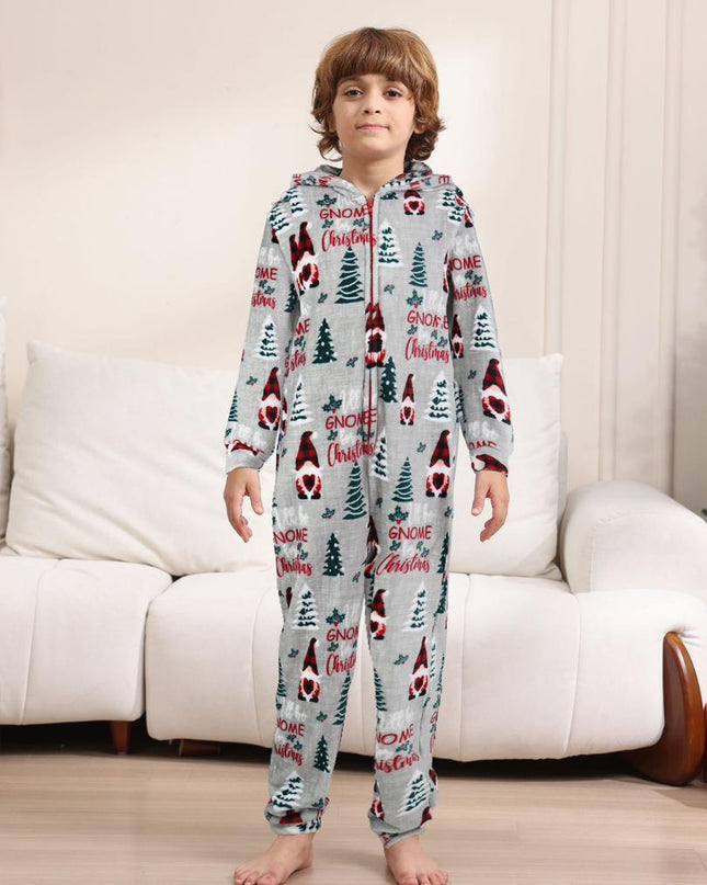 Christmas Flannel Fleece Warm Family Jumpsuit