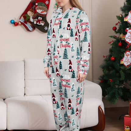Christmas Flannel Fleece Warm Family Jumpsuit