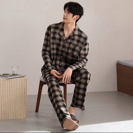 Men's Cotton Pjs in Drift Design