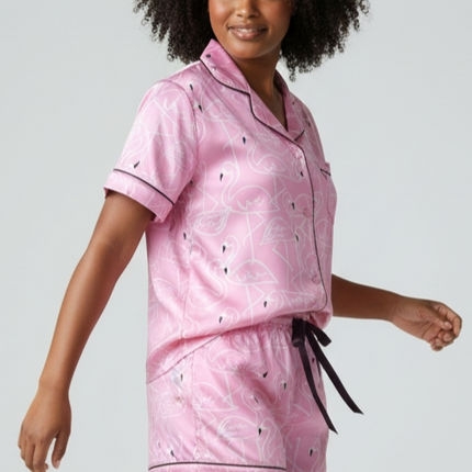 Top and Shorts Satin PJ's Set, Soft and Smooth Sleepwear.