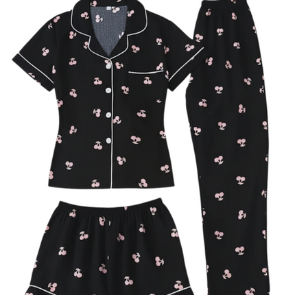 3pcs Pajamas and Lounge Wear Set Short