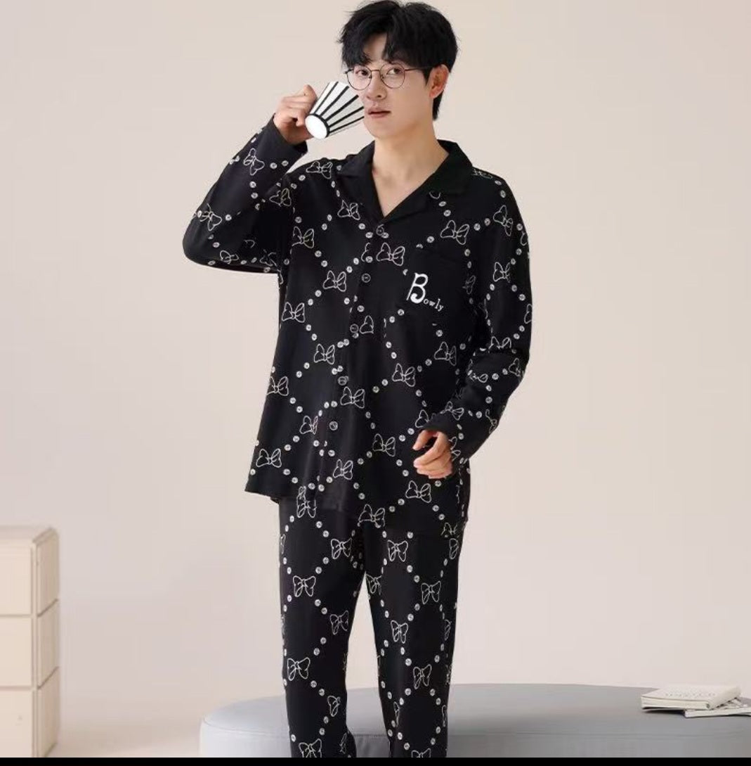 Men's Cotton Pajamas Black