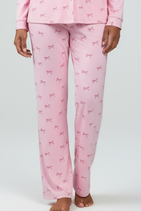 2pcs PJ's Set Design with Ribbons Symbol of Love and Peace.