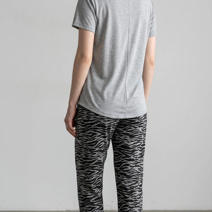 Grey  Short-Sleeve and Carpi's Pjs Cotton Blend Set