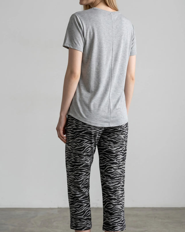 Grey  Short-Sleeve and Carpi's Pjs Cotton Blend Set