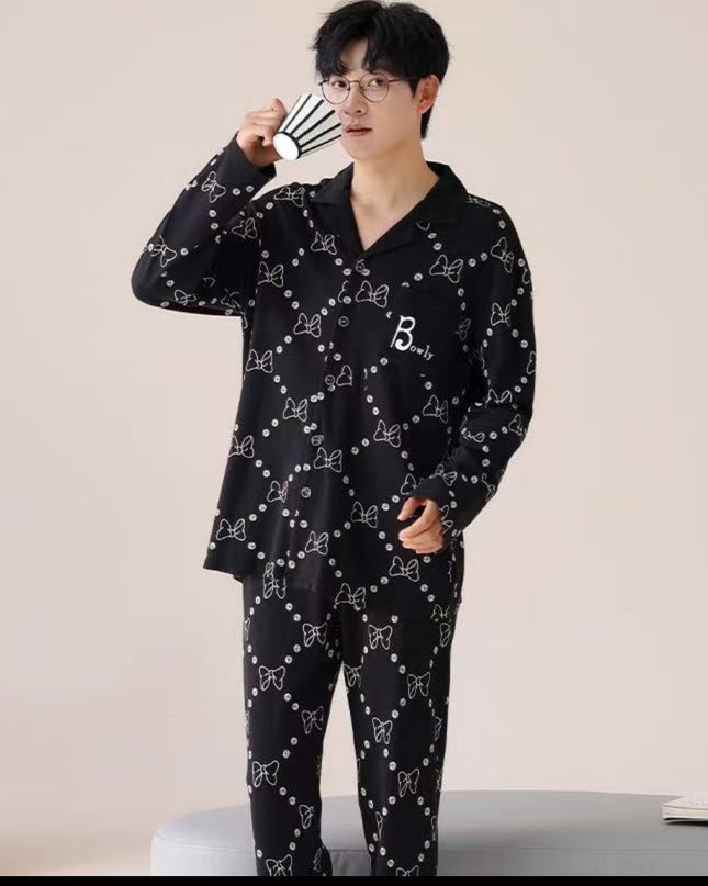 Men's Cotton Pajamas Black