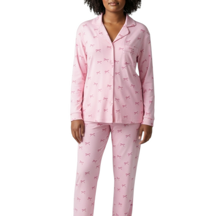 2pcs PJ's Set Design with Ribbons Symbol of Love and Peace.