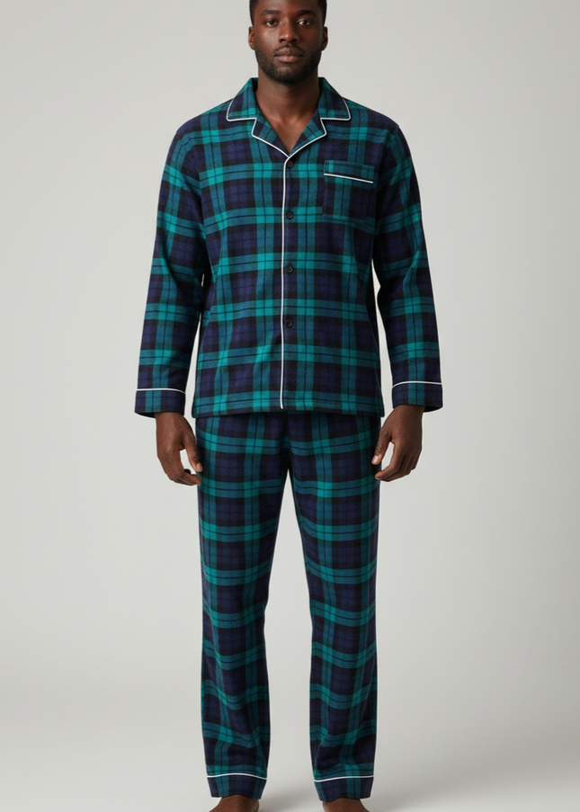Men's Flannel Plaid PJ's Top And Lounge wear