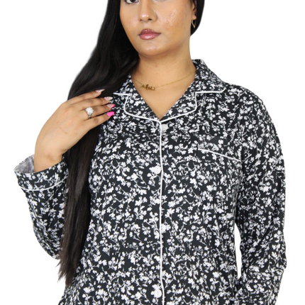 Black and White 2PCS Pajamas Set