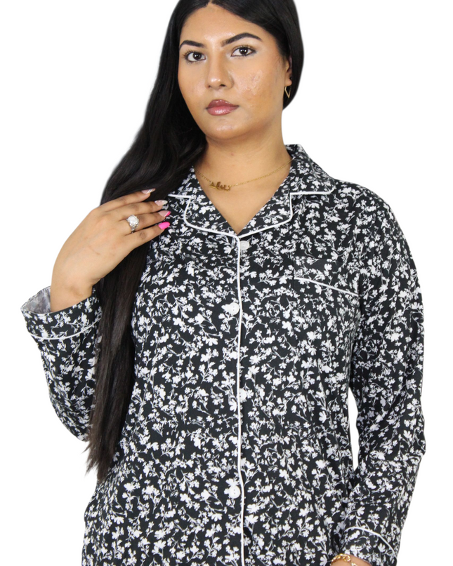 Black and White 2PCS Pajamas Set