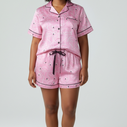 Top and Shorts Satin PJ's Set, Soft and Smooth Sleepwear.