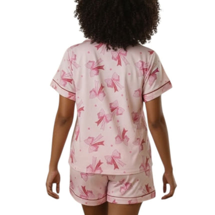 Ribbon Print Pj's Short and Short-Sleeve Top