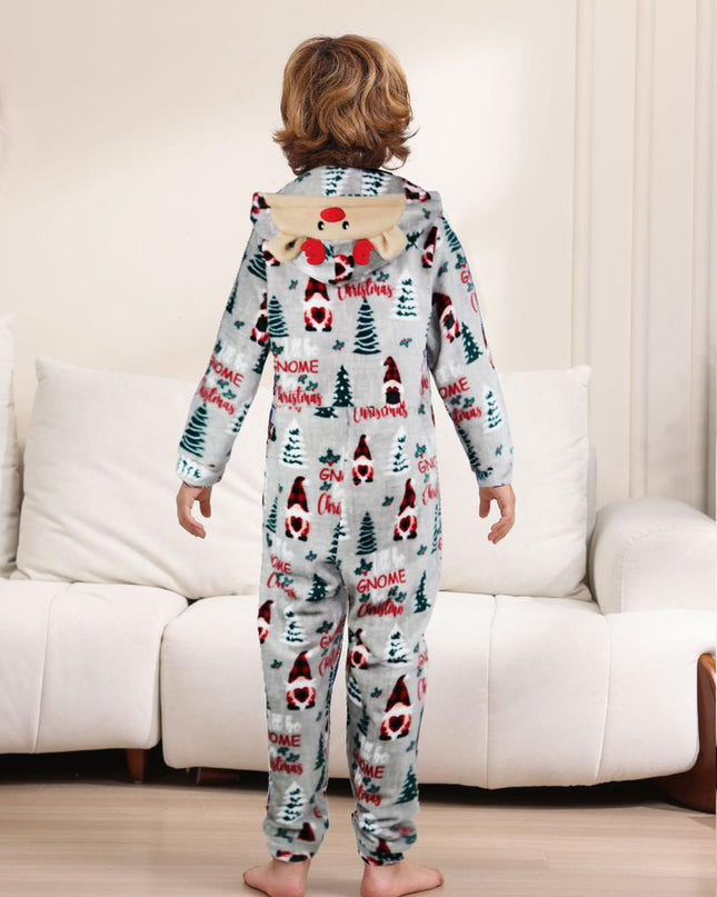 Christmas Flannel Fleece Warm Family Jumpsuit