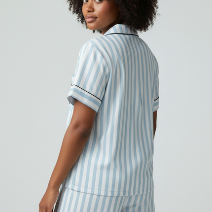 Satin PJ's Set, Top and Short, Soft and Smooth Sleepwear