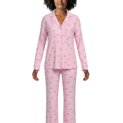 2pcs PJ's Set Design with Ribbons Symbol of Love and Peace.