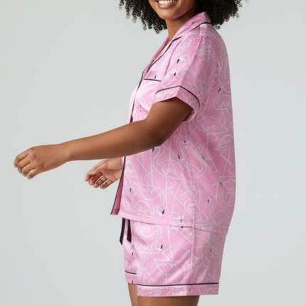 Top and Shorts Satin PJ's Set, Soft and Smooth Sleepwear.