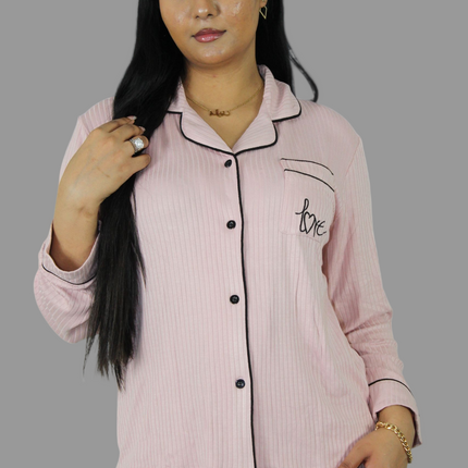 3Pcs Love Triangle Pajamas Pink