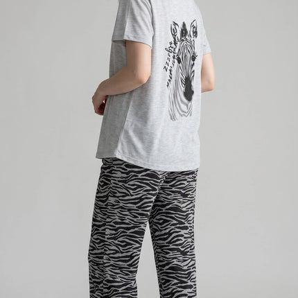 Grey  Short-Sleeve and Carpi's Pjs Cotton Blend Set