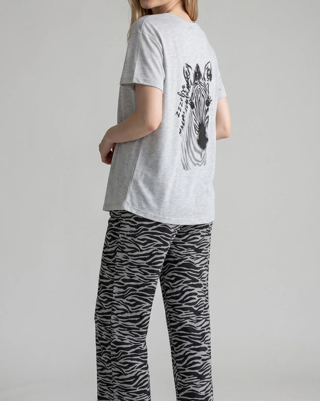 Grey  Short-Sleeve and Carpi's Pjs Cotton Blend Set