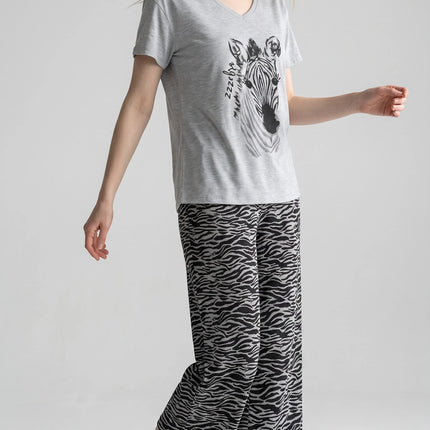 Grey  Short-Sleeve and Carpi's Pjs Cotton Blend Set