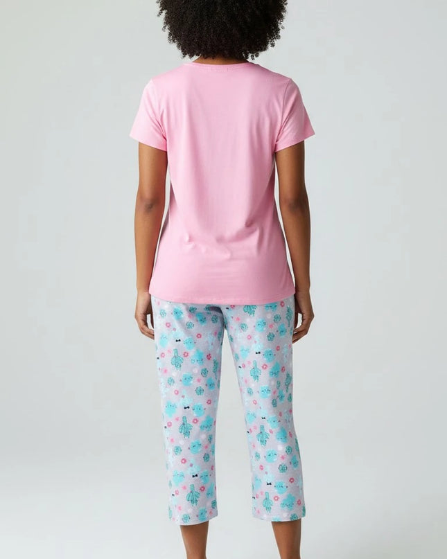 Pink Summer Short-Sleeve and Carpi's Pjs Cotton Blend Set