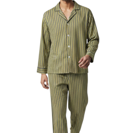 Men' Cotton Blend PJ' Set With Button Pants