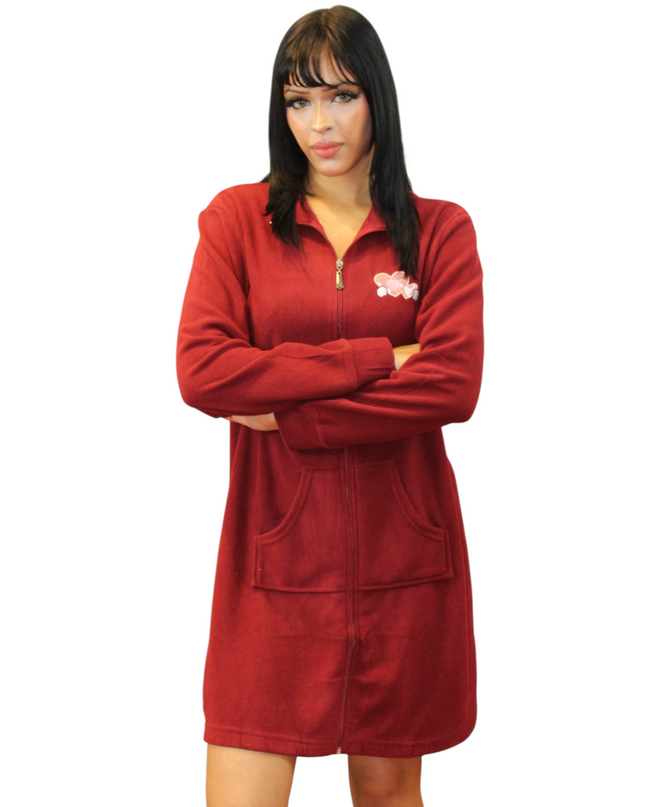 Front Zipper Fall Winter Nightgowns