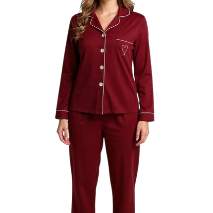 Valentine Pj's and Lounge Wear Set Red Top and Pant
