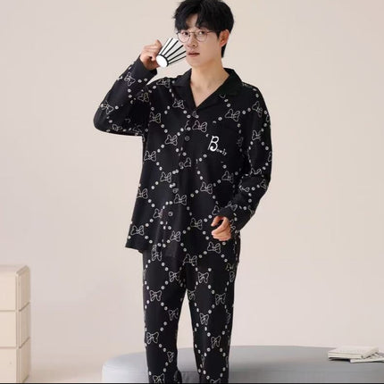 Men's Cotton Pajamas Black